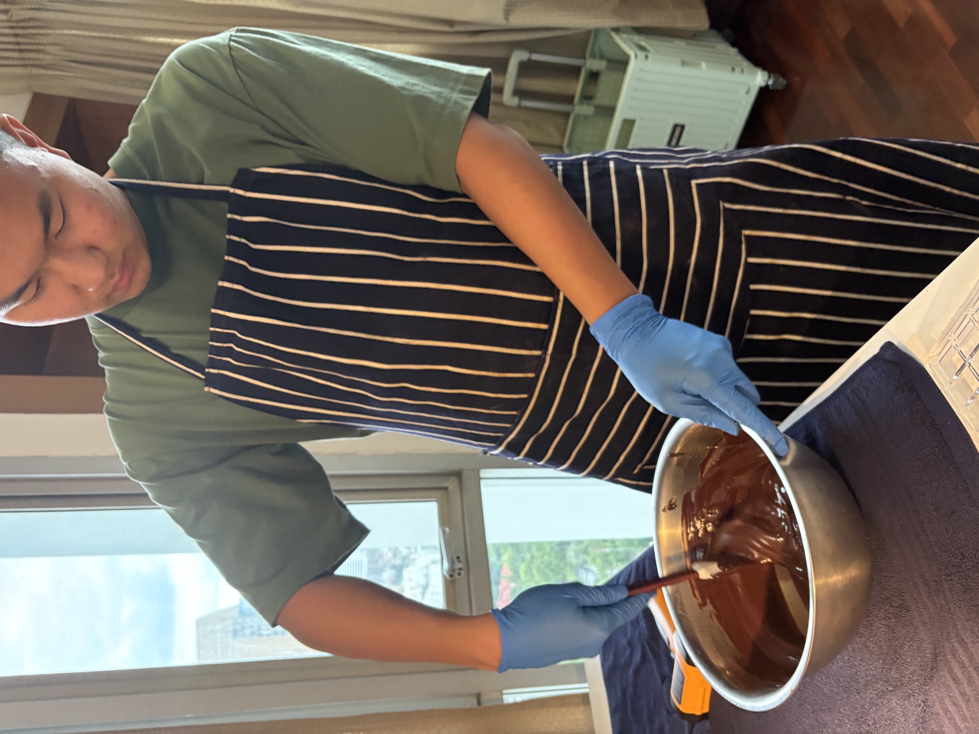 Founder making chocolate